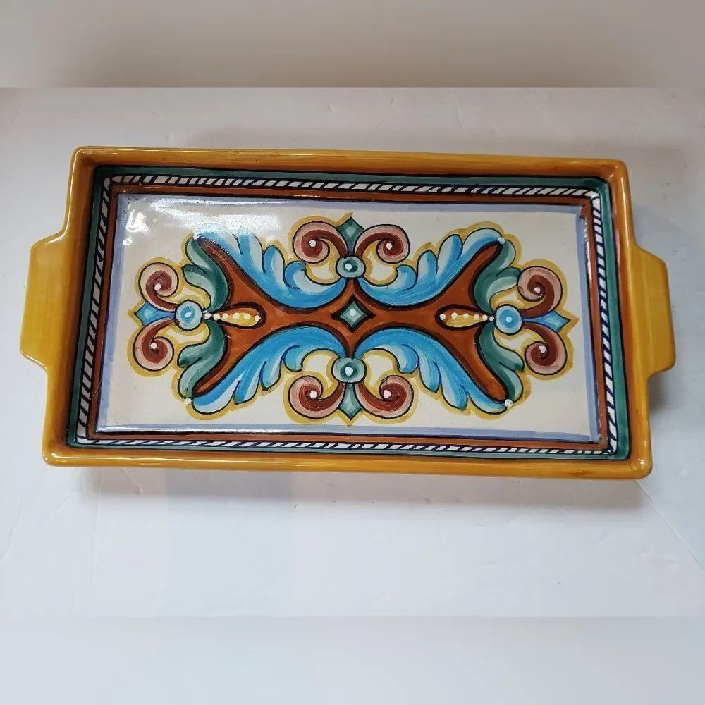 Deruta Tray Hand Painted in Italy - Picture 2 of 7
